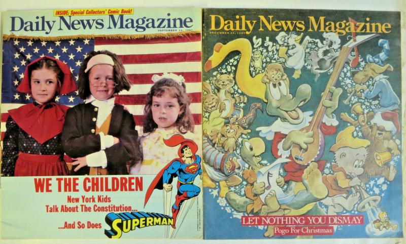 Daily News Magazine 2 diff 1987 Walt Kelly Pogo ChristmasSuperman Constitution +