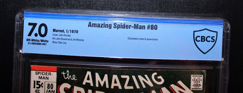 Amazing Spiderman #80 /  CBCS 7.0 FN/VFN  /  Chameleon / Jan 1970