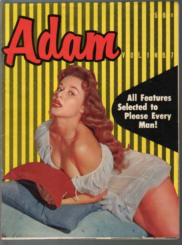 Adam #7 1957-Knights-showgirls-lingerie-cheesecake-pulp fiction-VG