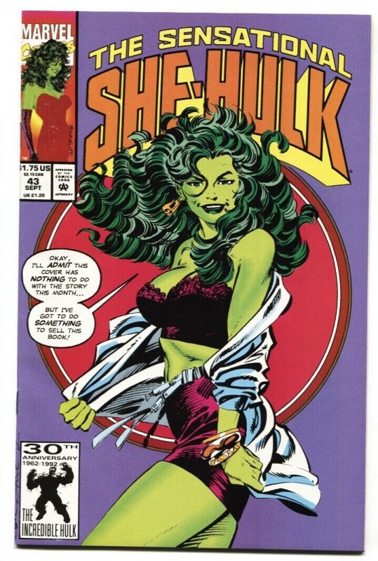 SENSATIONAL SHE-HULK #43 Marvel Lingerie Spicy cover  1992