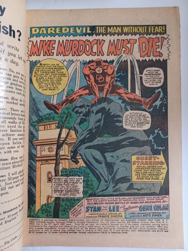 Daredevil #27 - Spider-man - 1967 - GD/VG