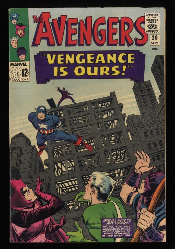 Avengers #20 FN/VF 7.0 Marvel Comics Thor Captain America