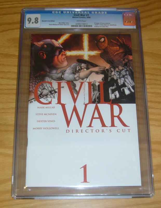 Civil War #1 CGC 9.8 marvel's avengers - director's cut edition - 30 bonus pages