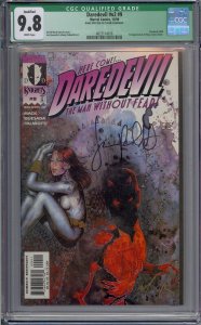 DAREDEVIL V2 #9 CGC 9.8 DOUBLE SIGNED JIMMY PALMIOTTI DAVID MACK