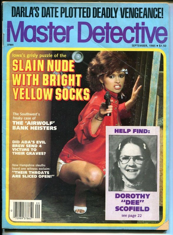 Master Detective 9/1987- spicy gun moll-violent crime pulp thrills-slain nude-VG