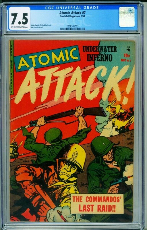 ATOMIC ATTACK # 7 CGC 7.5 ATOM BOMB EXPLOSION 2006305003