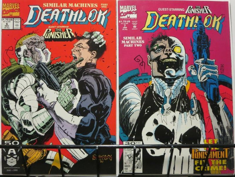 Deathlok el demoledor (1991) 6-7 frente a la Punisher en máquinas similar Completo X-Over 