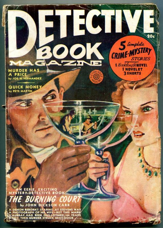 Detective Book Magazine Pulp Spring 1940- Martini cover- Burning Court VG