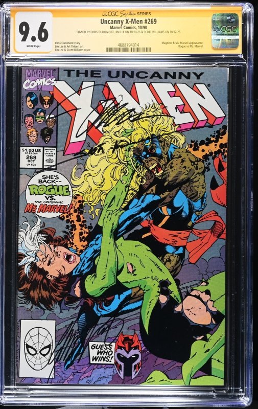 Uncanny X-Men (1990) # 269 (CGC 9.6 SS) Signed Claremont • Jim Lee • Williams