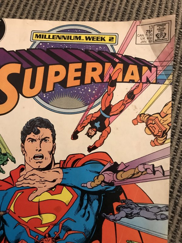 SUPERMAN #13 : DC 1/88 GD-; filler / reader, Millennium Week 2