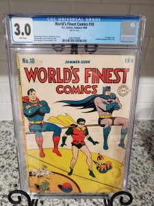 World's Finest Comics 18 CGC 3.0 (white pages!) 1st paper cover
