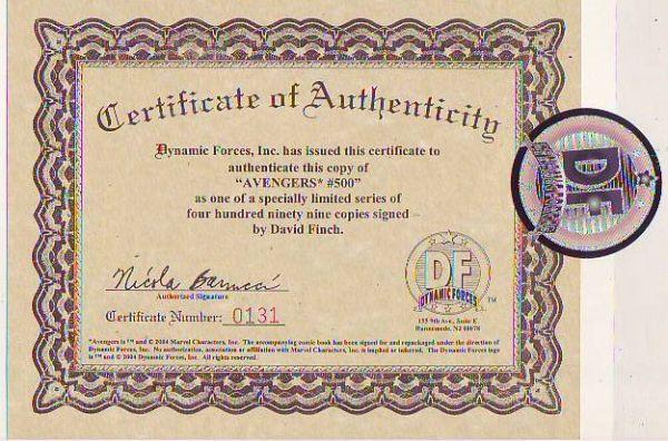 Avengers, The Dynamic Forces Signed #500 (Sep-07) NM+ Super-High-Grade Avengers