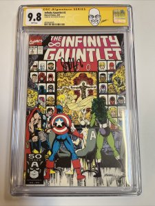 Infinity Gauntlet (1991) # 2 (CGC 9.8 SS WP)  Signed By Jim Starlin ! 