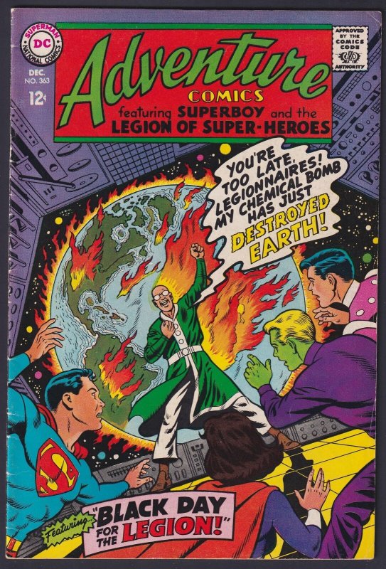 Adventure Comics #363 1967 DC 5.5 Fine- FN-