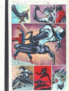 Spider-Man Unlimited #20 p.34 Color Guide Art - Spidey vs. Lilith by John Kalisz