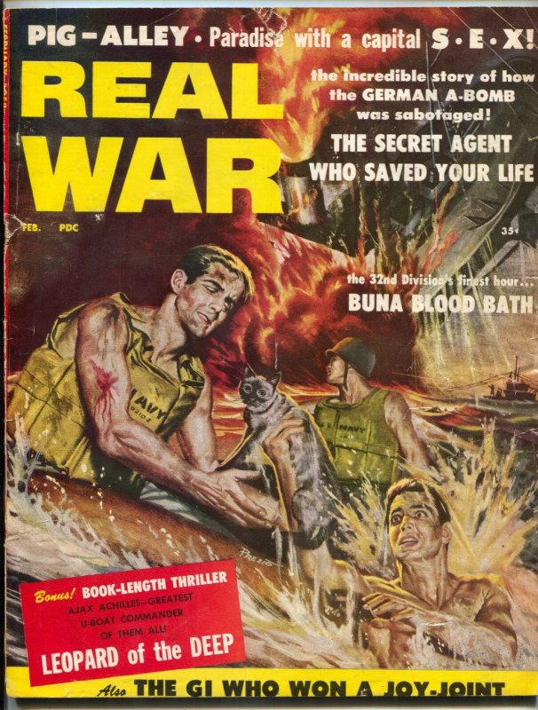 Real War Magazine #3 February 1958- Buna Blood Bath- Leopard of the Deep