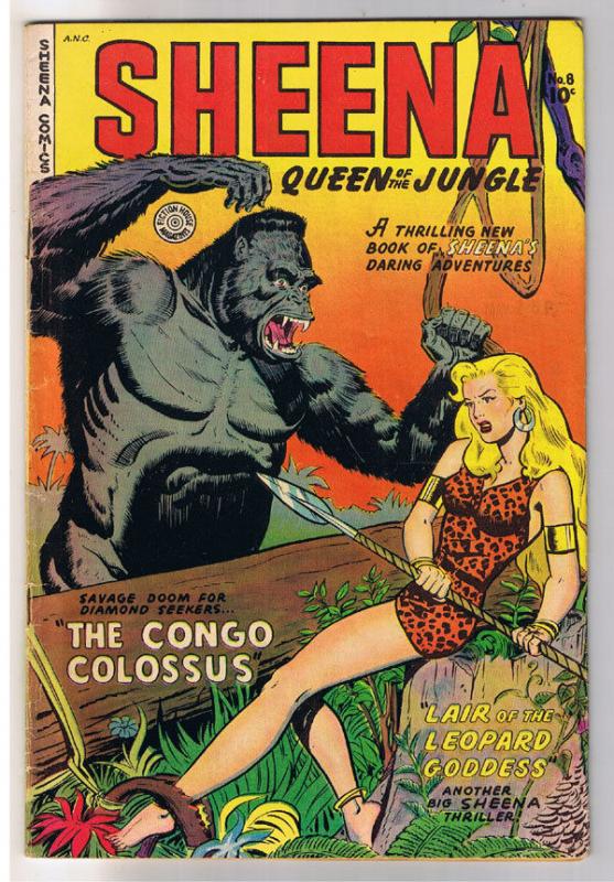 SHEENA QUEEN of the JUNGLE #8, VG, 1950, Golden Age, Pre-code, more in store