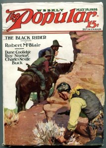 Popular Pulp Magazine May 19 1928- Black Rider- Jerome Rozen- FN