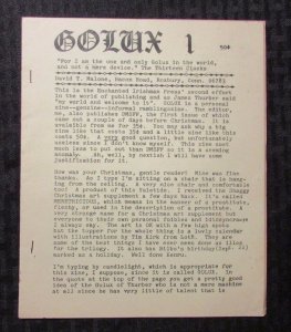 1969 GOLUX Fanzine #1 VG+ 4.5 Science Fiction - The Thirteen Clocks