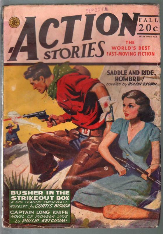 Action Stories-Fall Vol. 17 #9 1944-Good Girl Art cover-1st Capt Long Knife-h...