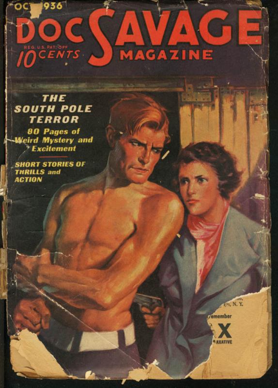 DOC SAVAGE PULP-1936 OCT-WEIRD MYSTRY & EXCITEMENT-RARE FR