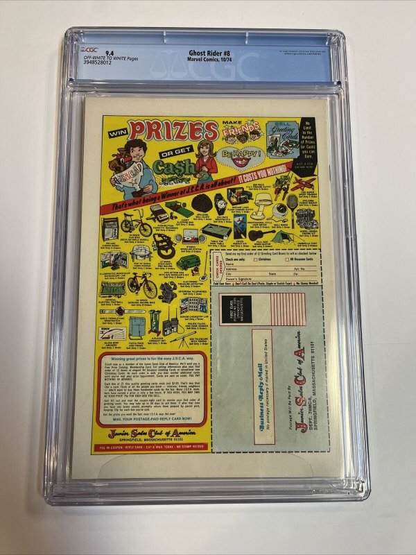 Ghost Rider (1974) # 8 (CGC 9.4 OWWP) Slifer Becomes Inferno