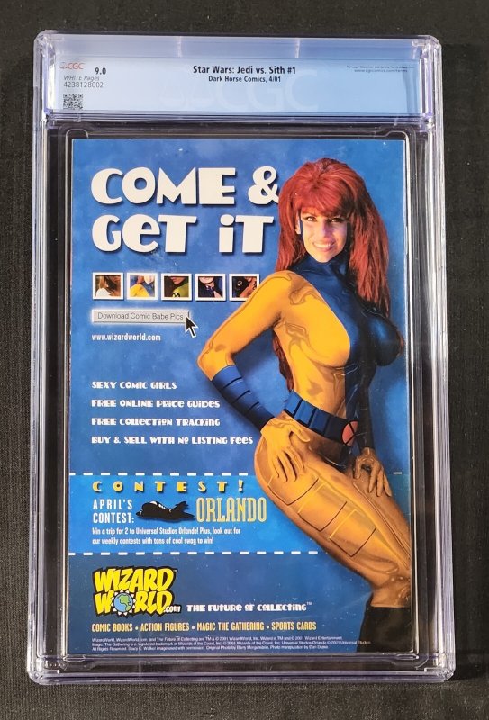 Star Wars: Jedi vs. Sith #1 - 1st App Darth Bane (CGC 9.0) 2001