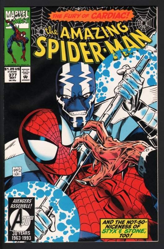 AMAZING SPIDER-MAN #377-MARVEL COMICS NM-CARDIAC