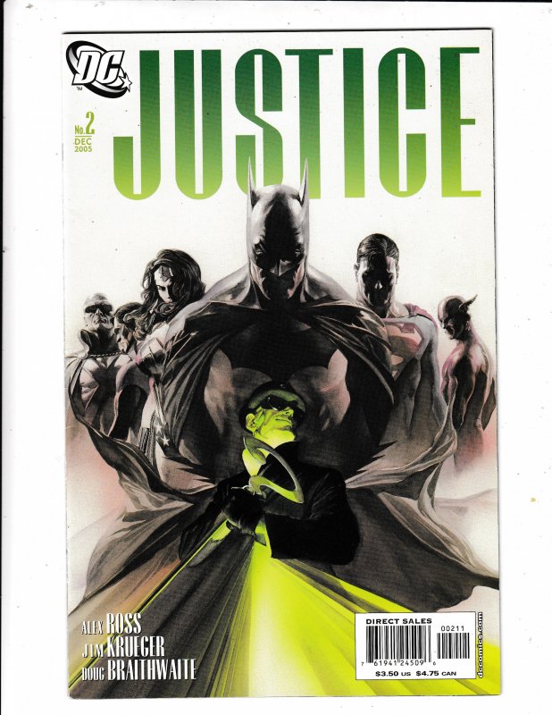 JUSTICE #2  VF/FN  ALEX ROSS ARTWORK.   DC COMICS Save on shipping