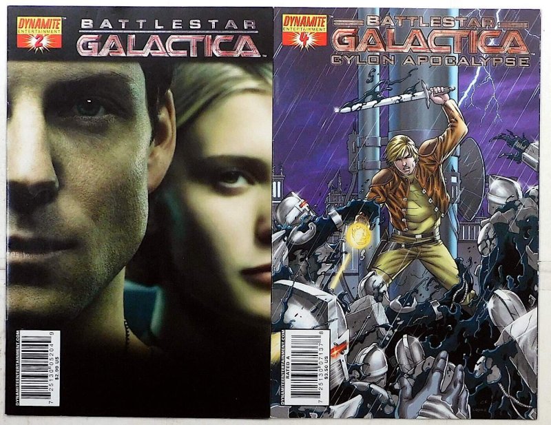 Battlestar Galactica Lot 2 #2 D, Cylon Apocalypse 4 C 2006 Dynamite Var Comics