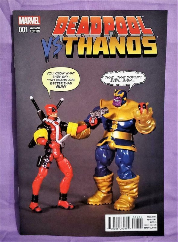 Tim Seeley DEADPOOL vs THANOS #1 Action Figure Variant Cover (Marvel, 2015)!