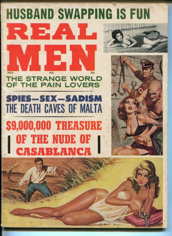 Real Man 11/1964-Nazis torture bound babe-Tarzan-Bill Ward art-VG 