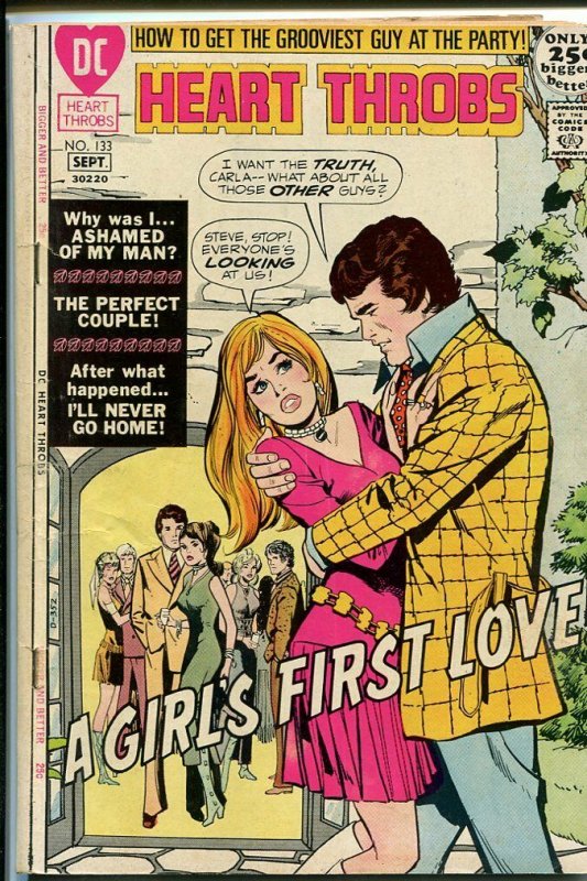 HEART THROBS #133 1971-DC ROMANCE-CHEATING! VG/FN