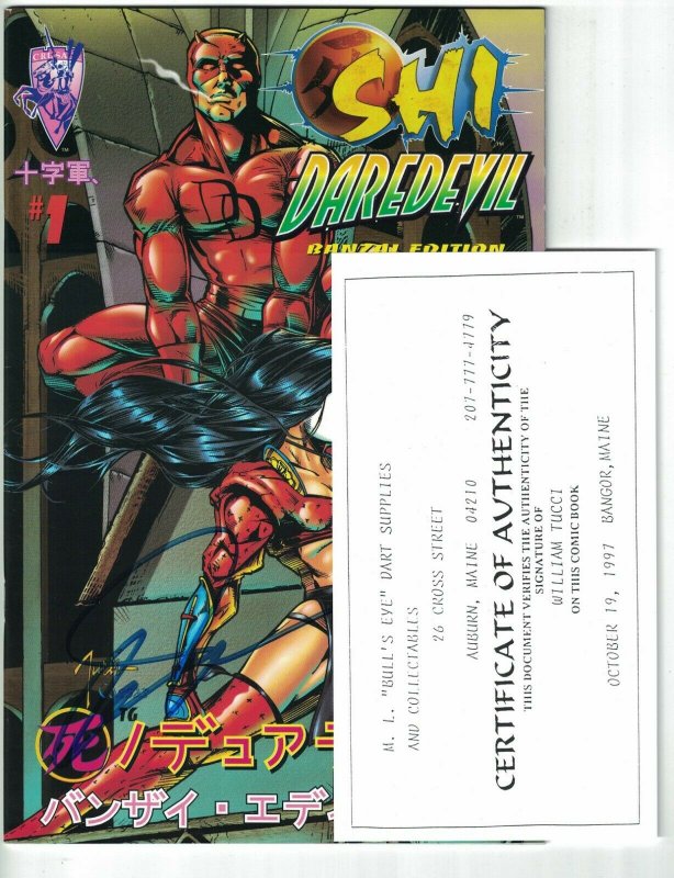 Shi/Daredevil: Honor Thy Mother #1 Banzai Edition - signed by Bill Tucci w/COA