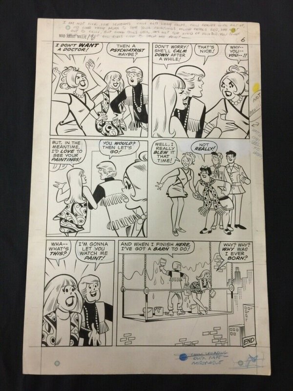 Mad About Millie #16 Pg 6 Original Comic Art Stan Goldberg Daisy 1970