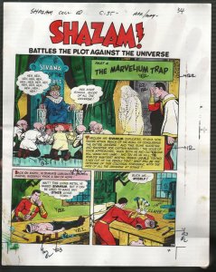 Hand Painted Color Guide-Capt Marvel-Shazam-C35-1975-DC-page 34-splash page--VG