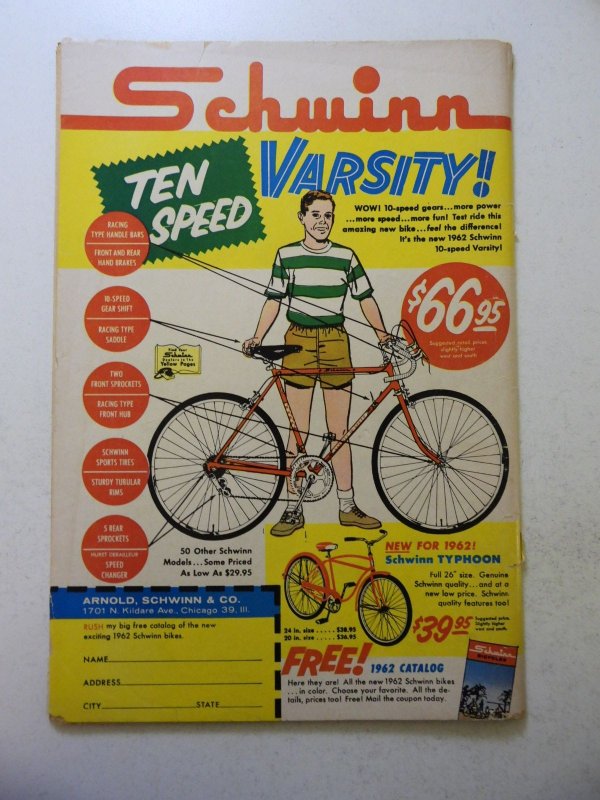 Archie #128 (1962) GD+ Condition cover detached 1 1/2 cumulative spine split