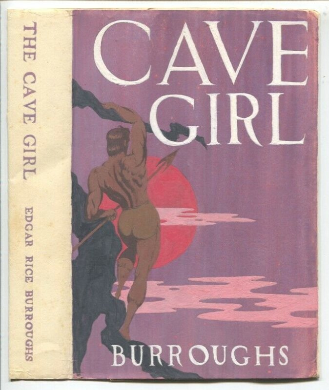 Cave Girl Hard Back Book Dust Jacket-ERB 1940's-hand made-hand painted-FN