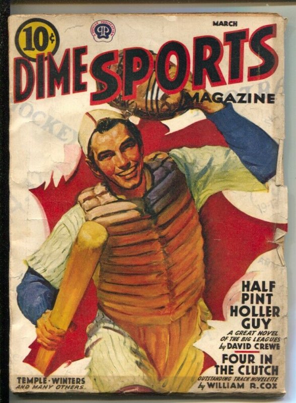 Dime Sports 3/1941-Popular-Cover features catcher with a bat-Football-boxing-...