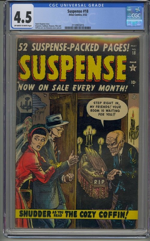 SUSPENSE #18 CGC 4.5 ATLAS PRE-HERO HORROR RARE 