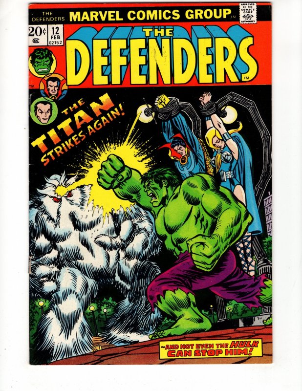 The Defenders #12 (1974)  HULK DR STRANGE VALKYRIE SUB-MARINER / ID#295