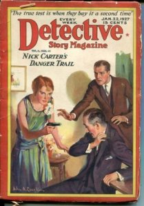 DETECTIVE STORY MAGAZINE-JAN 22 1927-NICK CARTER-CHICHESTER-BUCHANAN-go G/VG 