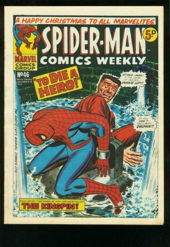 SPIDER-MAN COMICS WEEKLY #46 1973-ROMITA-JACK KIRBY-BRITISH-J JONAH JAMESON FN