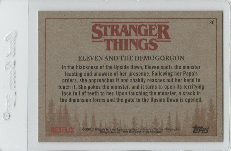 Stranger Things Eleven And The Demogorgon 80 Topps Netflix 2018 Season One card