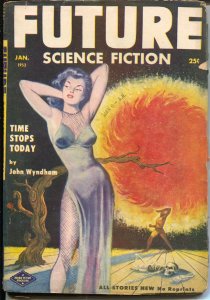 Future Science Fiction 1/1953-Columbia-Spicy Good Girl Art cover-skeleton-VG+