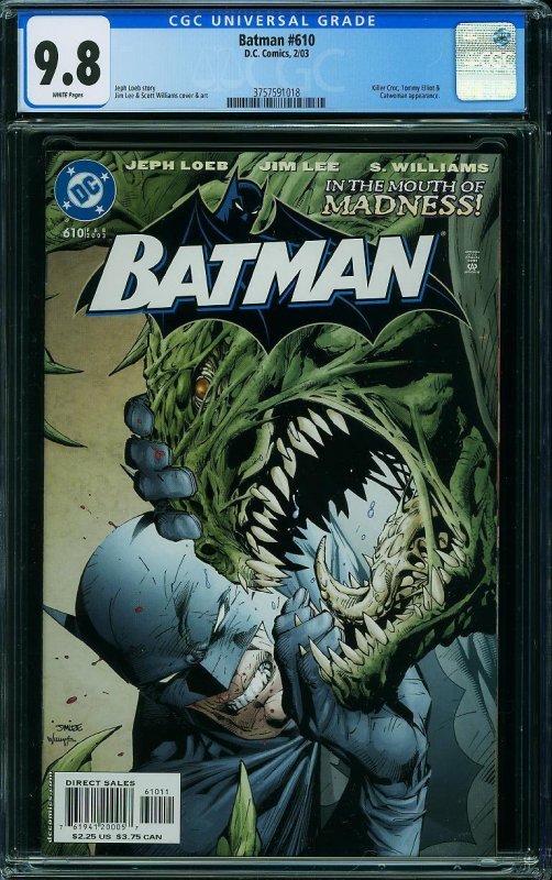 Batman #610 (CGC 9.8)  HUSH! KILLER CROC!  .Jim Lee