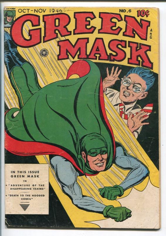 GREEN MASK #6 1946-FOX-FINAL ISSUE-HOODED COBRA-ELUSIVE SUPERHERO-fn