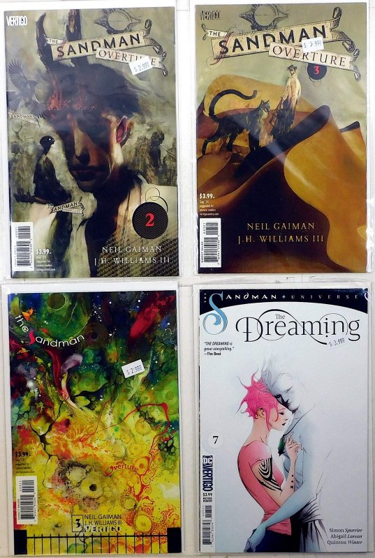 Sandman Lot 4 #Overture 2 B, 3 B, 3, Dreaming 7 2014 DC 1st Print Comic Books