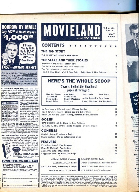 Movieland And TV Time-Bobby Darin-Sandra Dee-Beatles-May-1964 