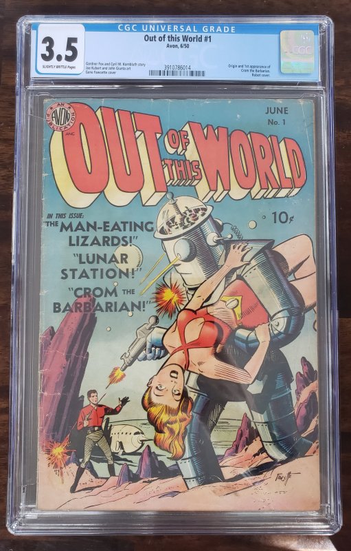 Out of This World 1 CGC 3.5 Rare 1st appearance of Crom the Barbarian